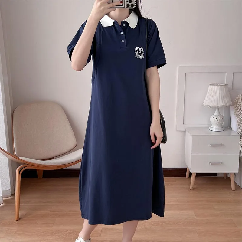 Summer Maternity Nursing Dresses Fashion Short Sleeve Breastfeeding Tops Mid Long Thin Summer Mother Dress Skirt For Pregnant