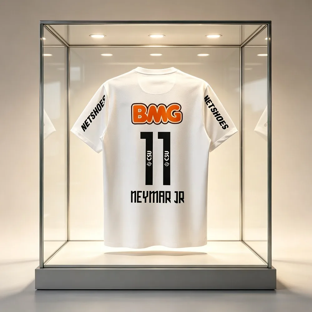 Vintage Neymar 11 BMG Print Football T-Shirt Men Women Quick Dry Breathable Retro Santos Casual Soccer Fan Tee