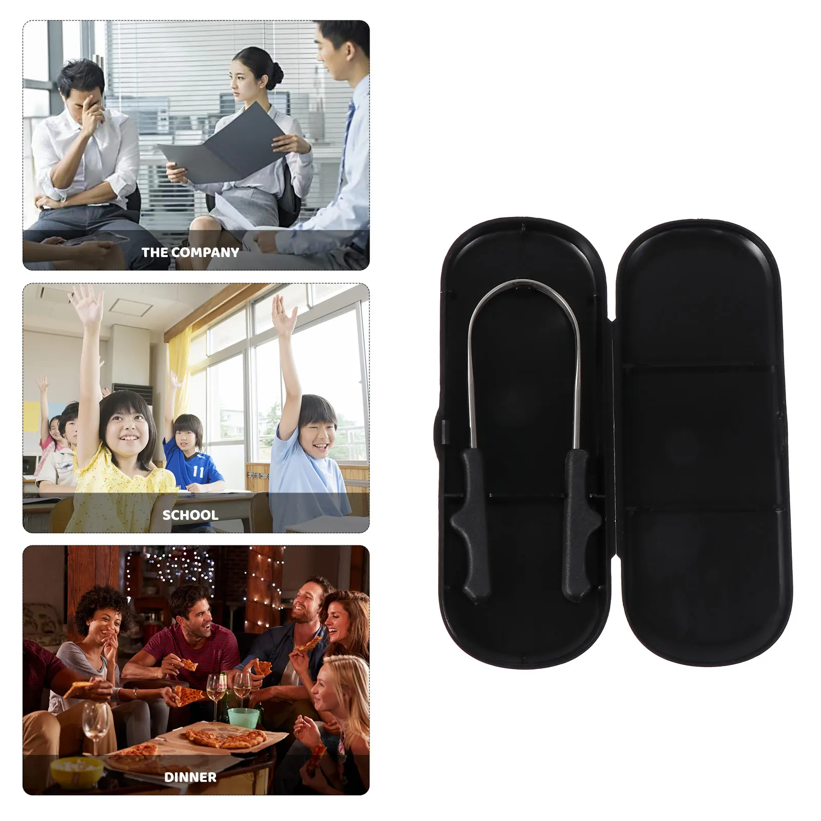 2Sets Tongue Scraper Kit Professional Tongue Cleaners Ergonomic Handle Wide Head Oral Cleaning Tools for Bad Breath Removal