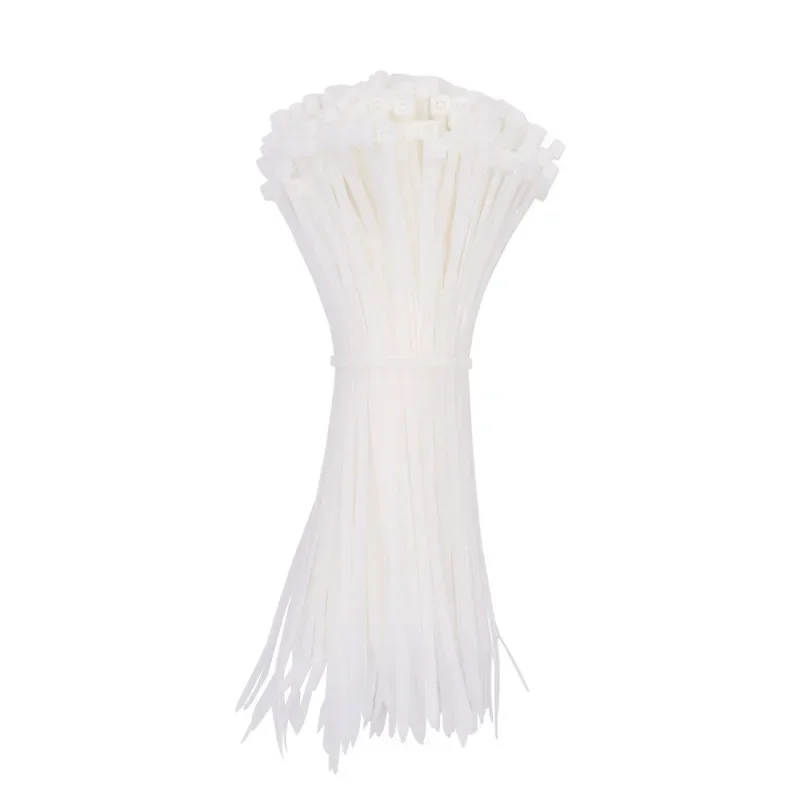 250 قطعة 5x300 مللي متر سلك كابل العلاقات البريدي الذاتي قفل العلاقات النايلون الأسود البلاستيك حلقة حزام التفاف الذاتي قفل المنظم ربط كابل