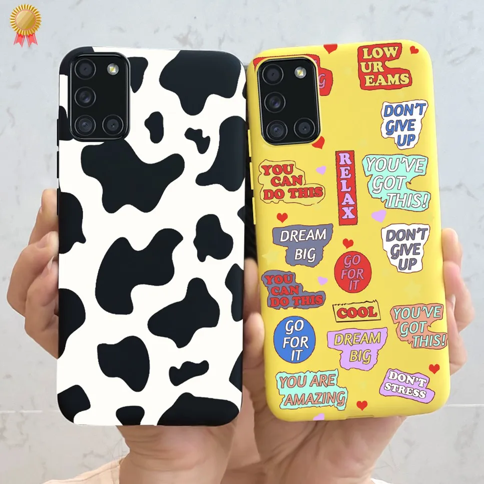 For Samsung Galaxy A31 Case Cute Clear Girls Man Silicone Soft TPU Phone Back Cover For Samsung A31 A315F Fundas Coque Bumper