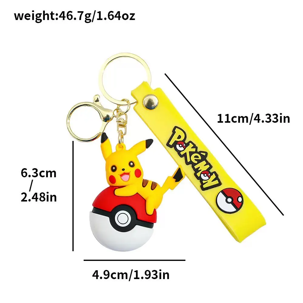 Pokémon Poké Ball Keychain Set, Pikachu Eevee Charmander figure Keychain, Anime Collectible Key Ring for Bag Backpack Gift view 3