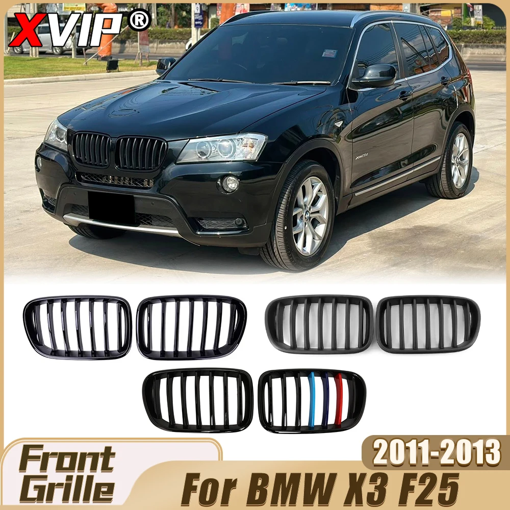 

XVIP Front Matte Black Single Line Style Racing Grille Glossy M-Color Bumper Grill Upper Grill For BMW X3 F25 2011-2013 Facelift