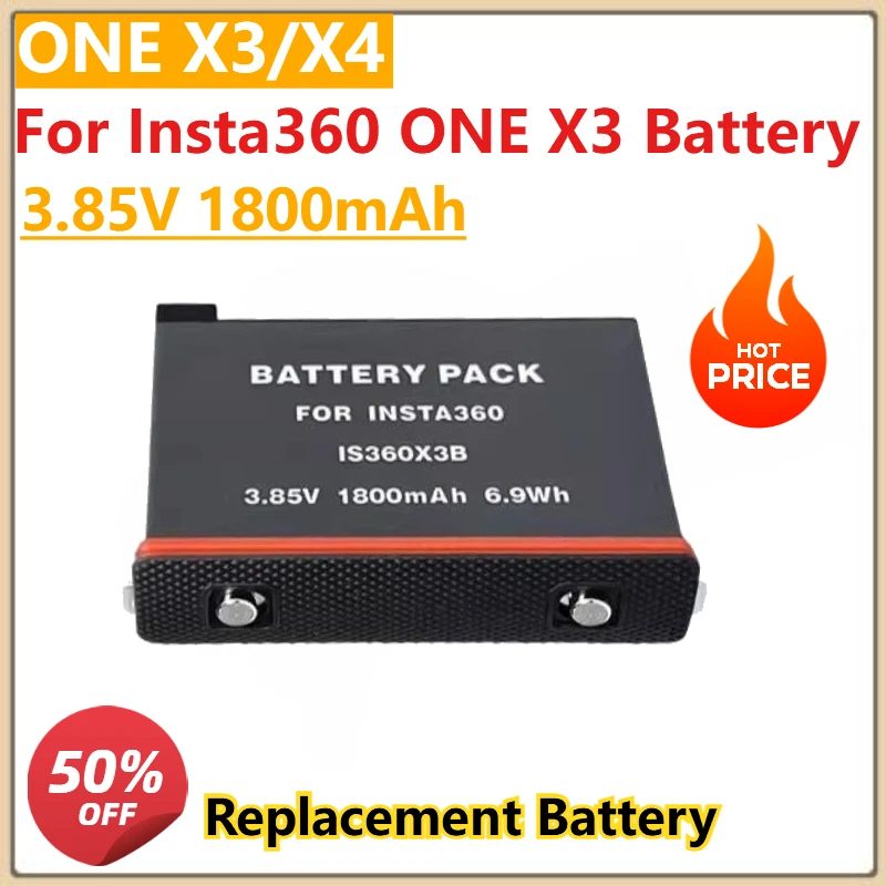 

3.85V 1800mAh For Insta360 ONE X3 Battery+3 Card Slot Battery Charging Box 360 Panoramic Action Camera Batteries Accessories