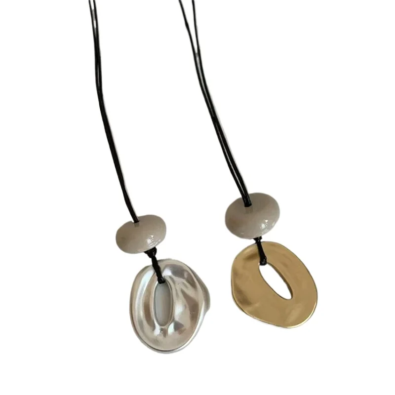 Irregular Pendant Jewelry For Women Exquisite Simple Rope Chain Long Necklace Adjustable Casual Versatile Accessories_maomaolike.com