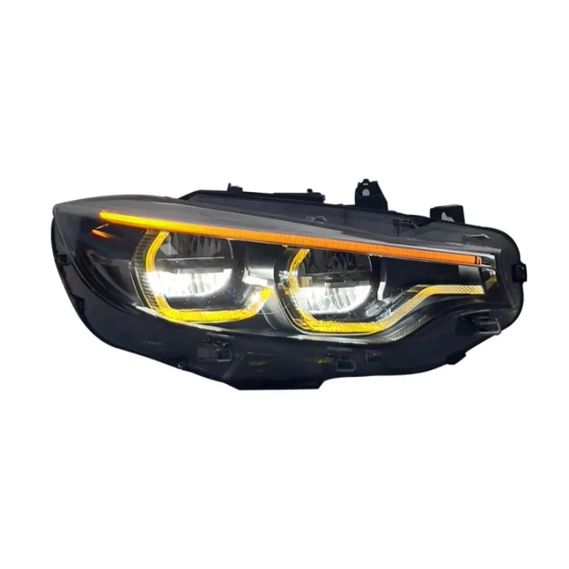 24V 65W LED Headlight, 6000LM 6500K Yellow DRL, Integrated Fog and Turn Signal, Auto Retrofit Styling Lamp Assembly