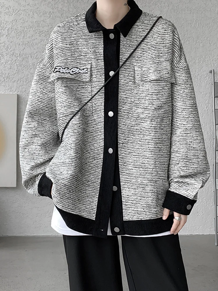 

Мужская демисезонная куртка в стиле пэчворк с дизайнерскими элементами, в американском ретро-стиле, молодежная повседневная верхняя одежда