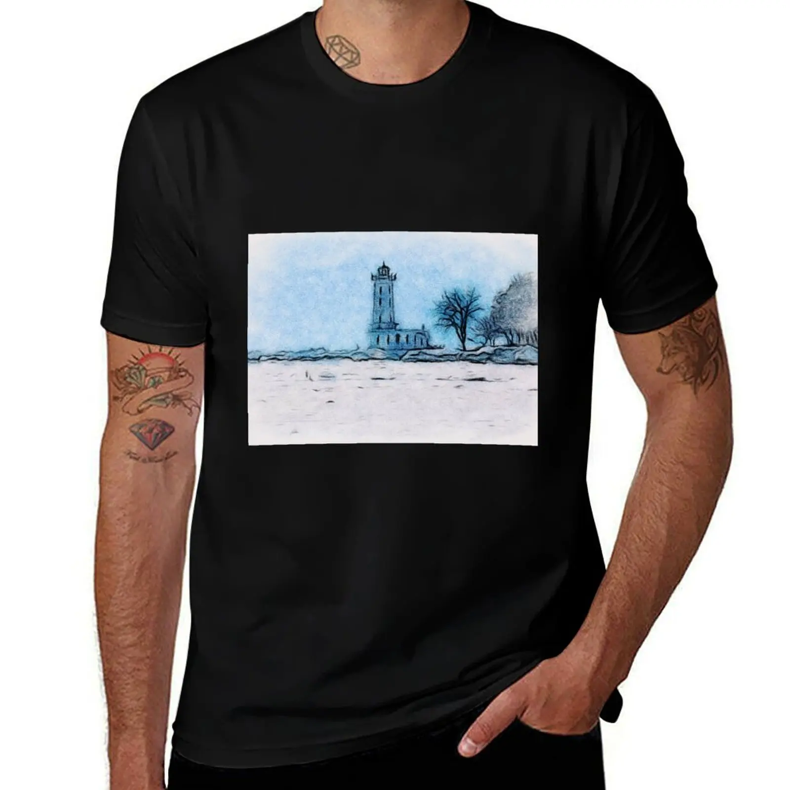 Winter At Point Abino T-Shirt Minimalist Graphic Tee Shirt T-Shirt