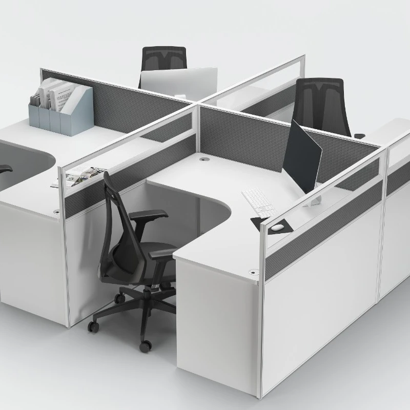 Modular Adjustable Soundproof Office Partition Desk Aluminum Frame