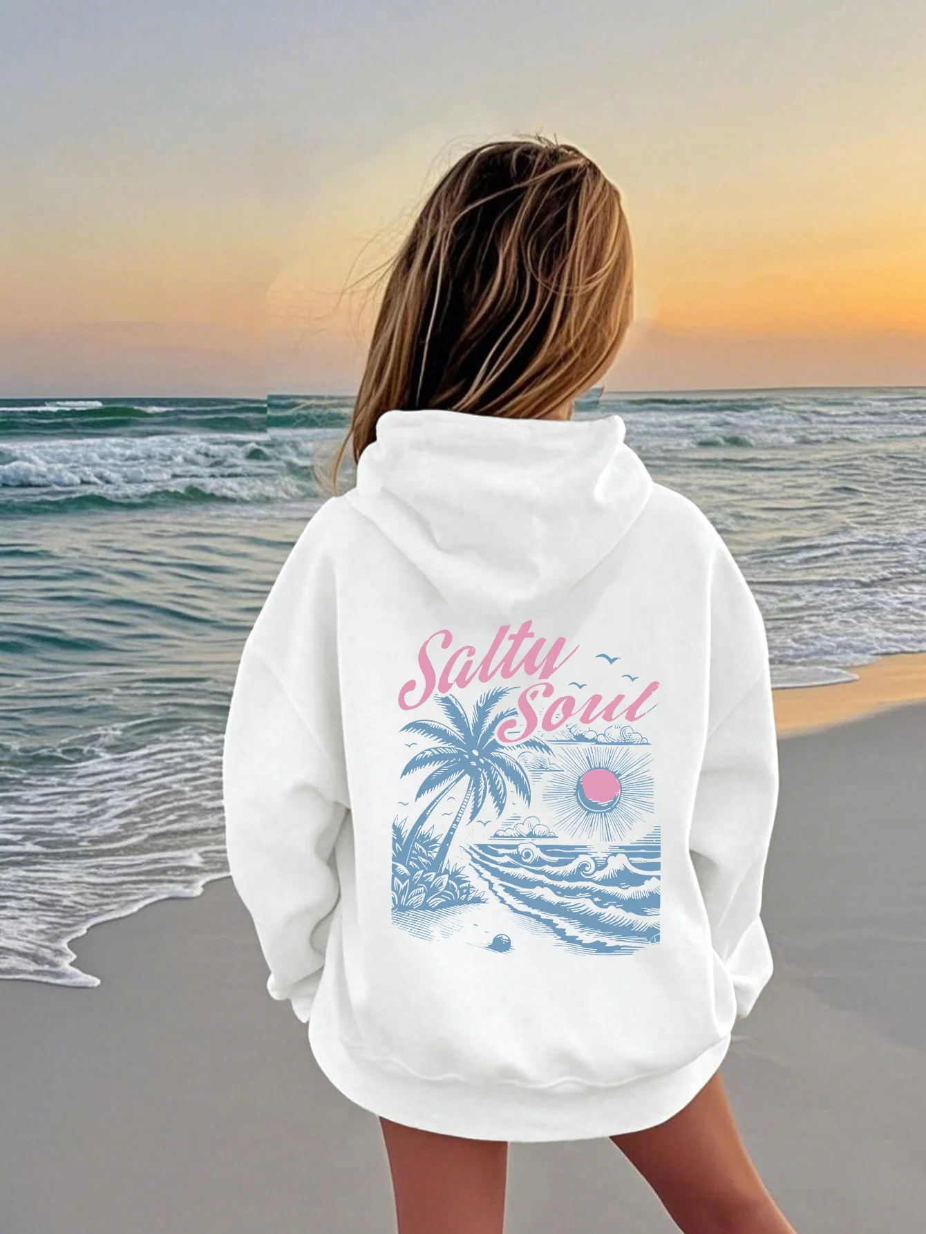 Kids' casual long-sleeved hooded sweatshirt, versatile and casual, a fashionable new top for autumn and winter.