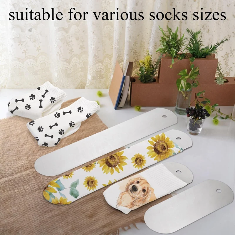 Metal Straight Sock Clips,Sublimated Crew Sock Clips, Dye Printed Heat Transfer Sock Accessories For Printing DIY Socks