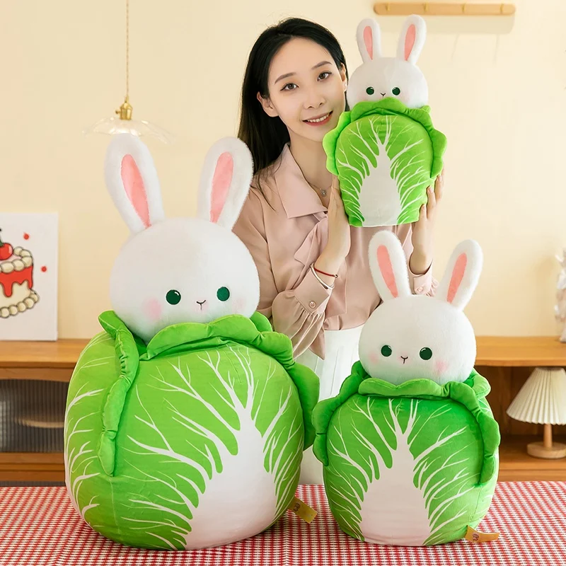 Creative Cabbage Rabbit Plush Toys Cartoon Stuffed Animal Vegetables Bunny Babys Appease Doll for Girls Birthday Gift Home Decor