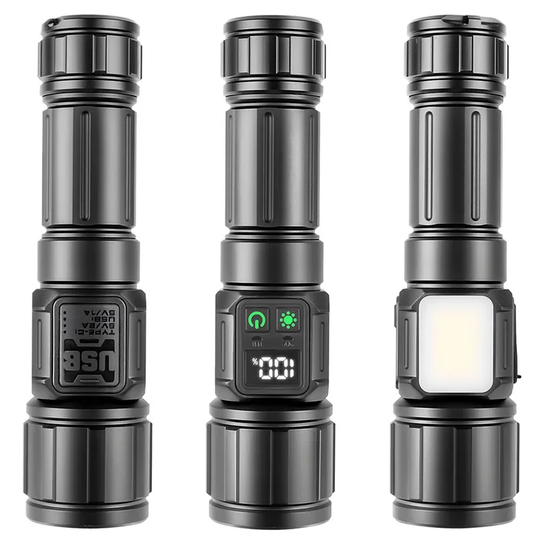 

Strong Bright COB LED Flashlight - Zoomable for Home Camping Hiking Emergencies