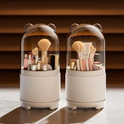 Makeup brush holder with lid 360 degree rotation Makeup brush storage box with lid Makeup storage box dustproof Makeup brush con