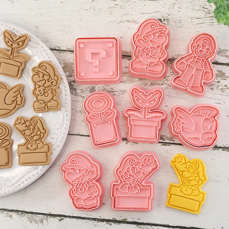 8pcs/set Cookie Cutters Animal Dog Type Stamp Embosser for Biscuit Pastry Bakeware Baking Cookies Molds Kitchen Accessories