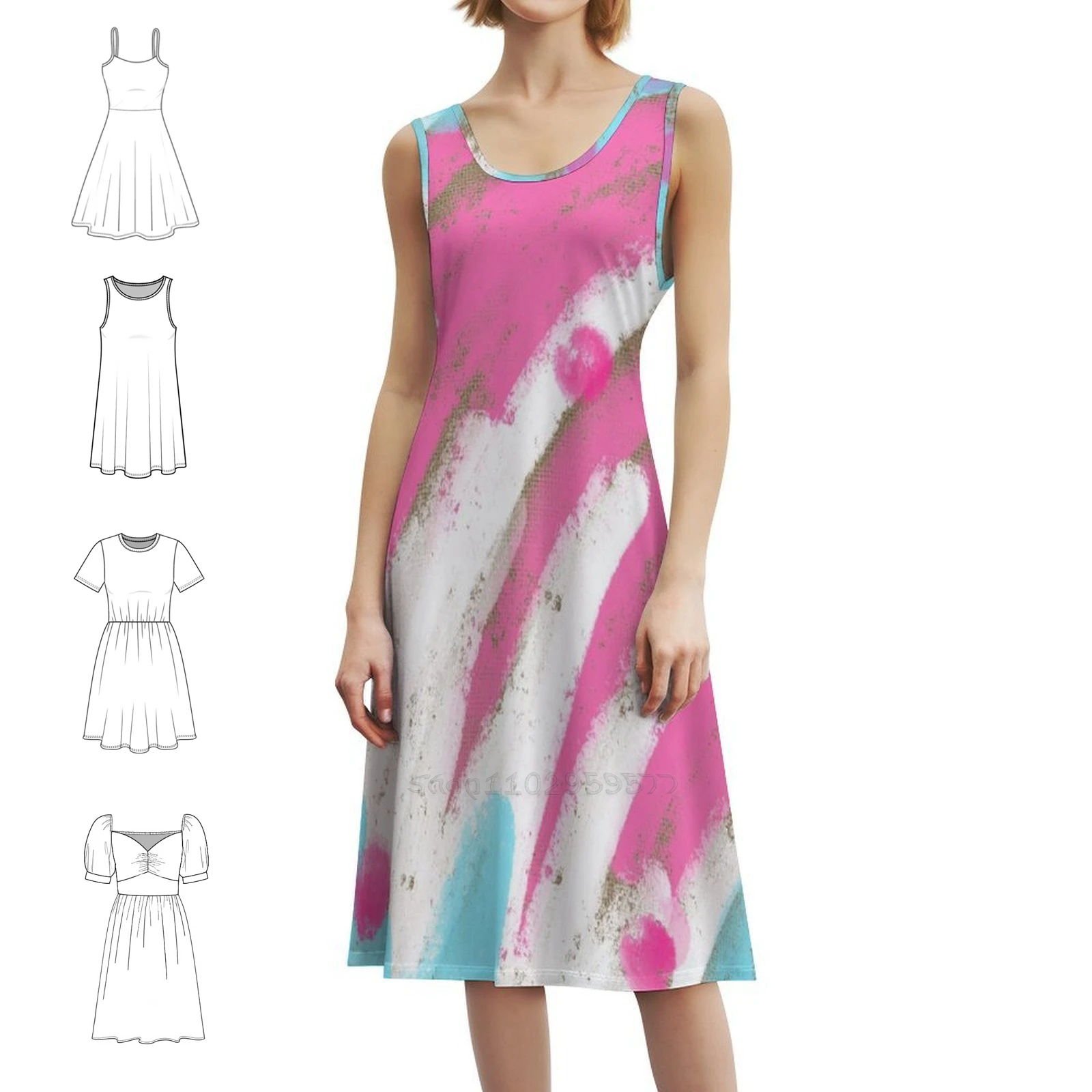 Pink And Blue Boho Chic Dress Elegant Fashion Beach Wedding Party Gown Colors Color Detail Style Geometry Dress For Girls