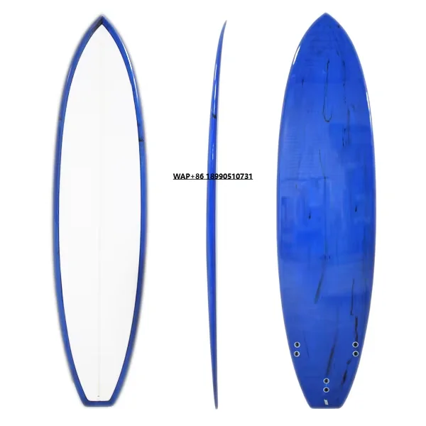 

Factory Customized Logo PU Surfboards Blue Surfing Board
