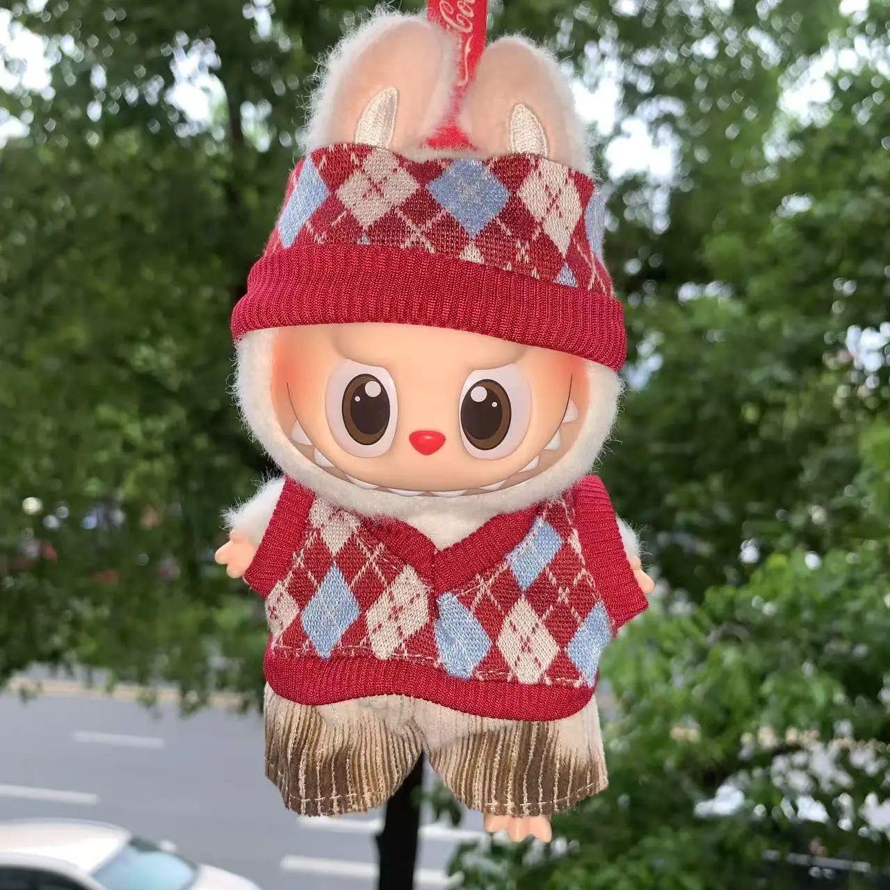 

New handmade sweater doll Clothing for Labubu Clothes Designer V1 V2 V3 17cm Dolls Outfit Accessories Gift Mini Sweater Hat Set