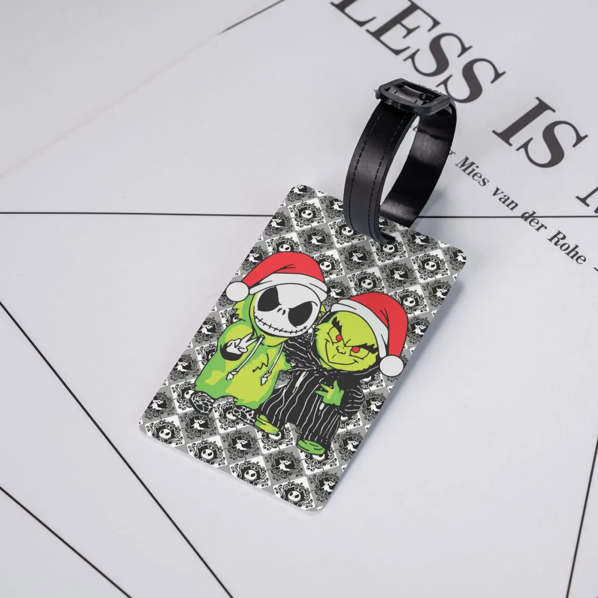 Etichetta per bagagli personalizzata Jack Skellington per valigie Divertenti incubo prima di Natale Etichette per bagagli Etichetta identificativa per copertura privacy