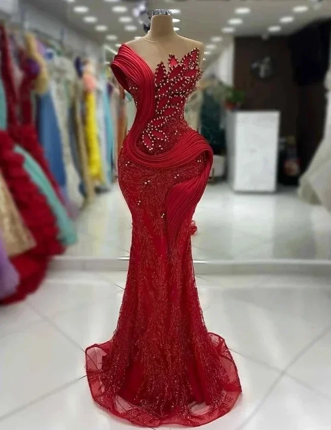 

Long Burgundy Prom Dresses For Black Girls Sparkly Beaded Birthday Party Dresses African Evening Gown Robe De Customized