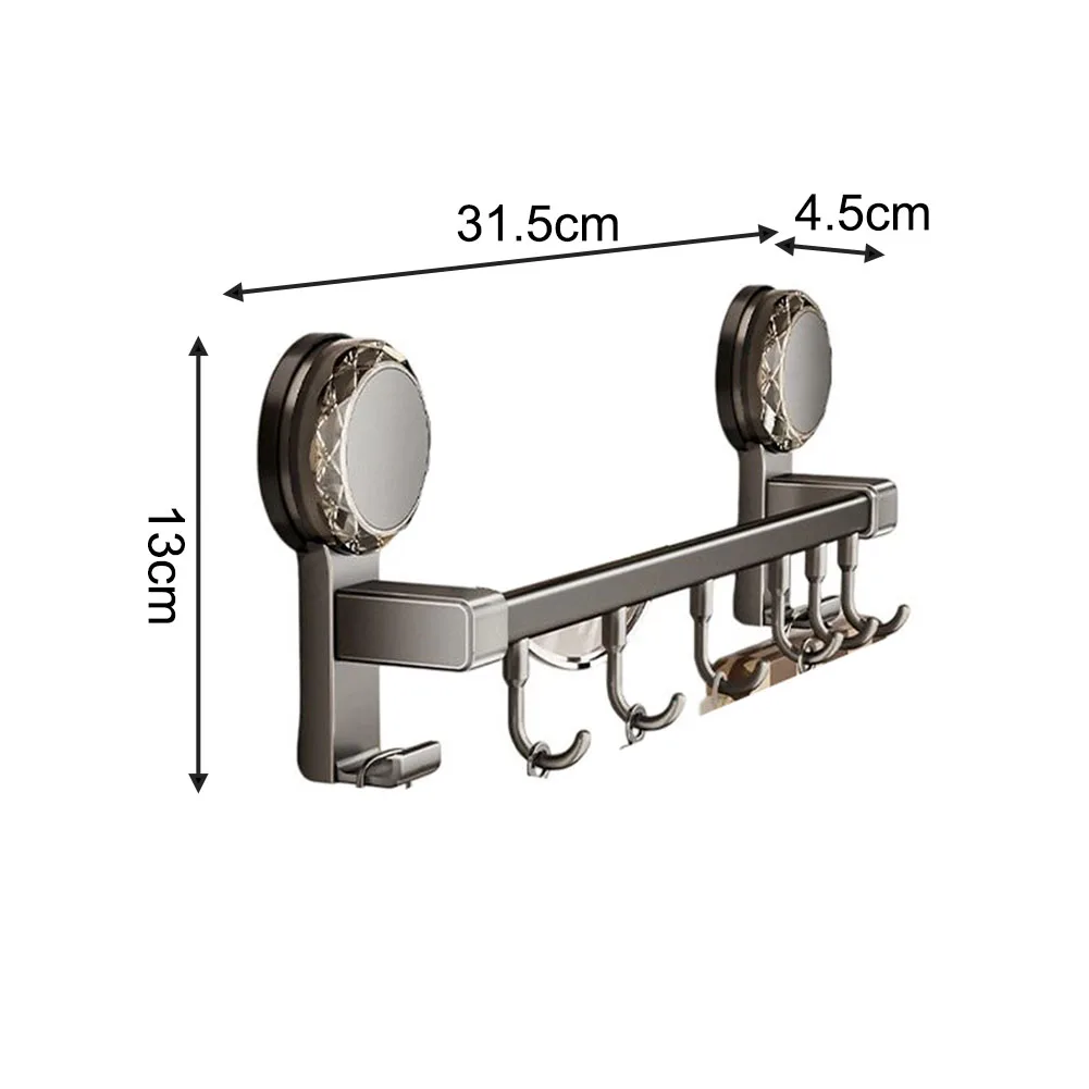 Suction Cup Pot Lid Holder with Divided Sections for Kitchen Storage Adjustable Hook Layout 31.5 41.5 51.5cm for Sizes Available