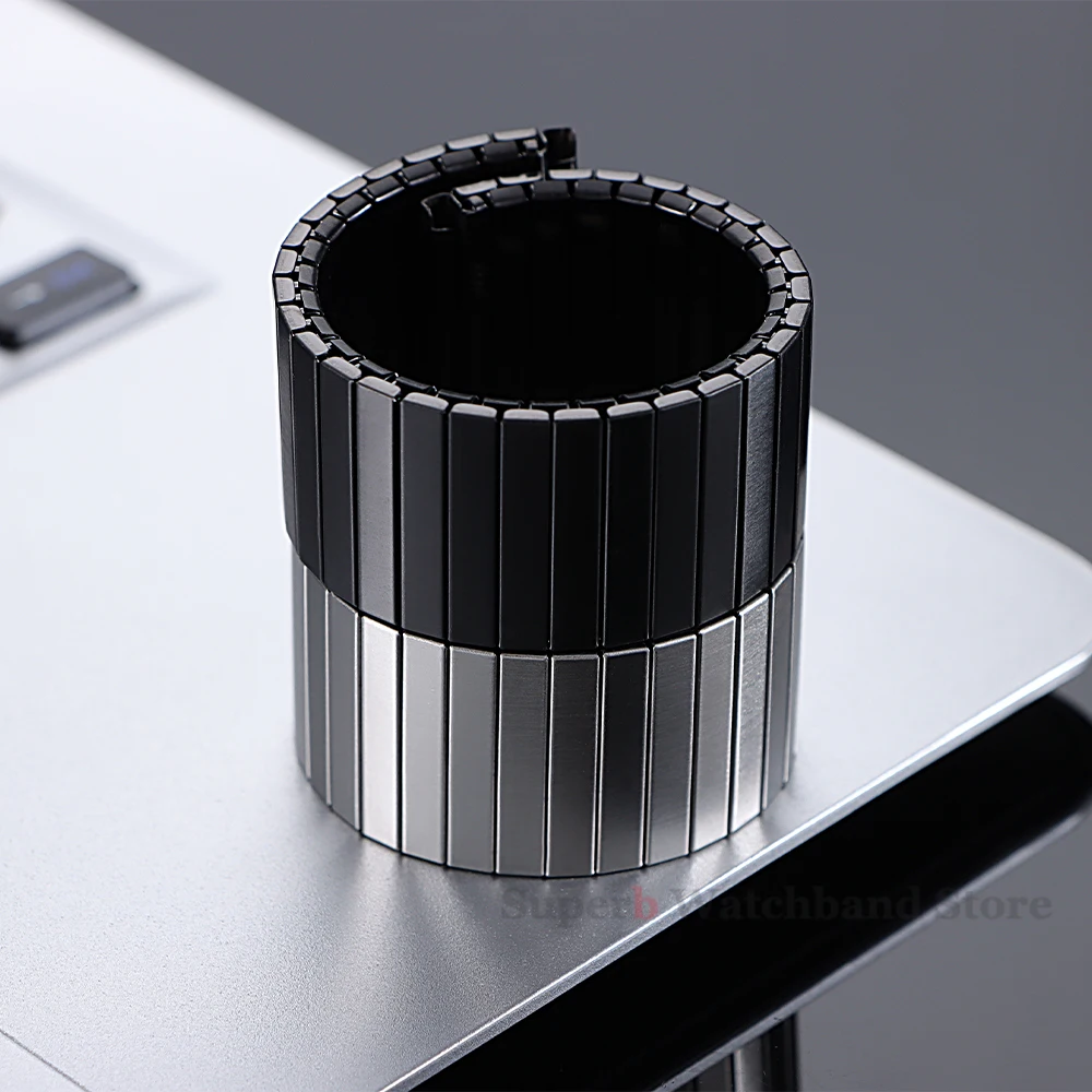 14 مللي متر 16 مللي متر 18 مللي متر 20 مللي متر 22 مللي متر الفولاذ المقاوم للصدأ مطاطا تمتد حزام ل سوار ساعة ذكية الرجال النساء المعادن التوسع حزام اكسسوارات