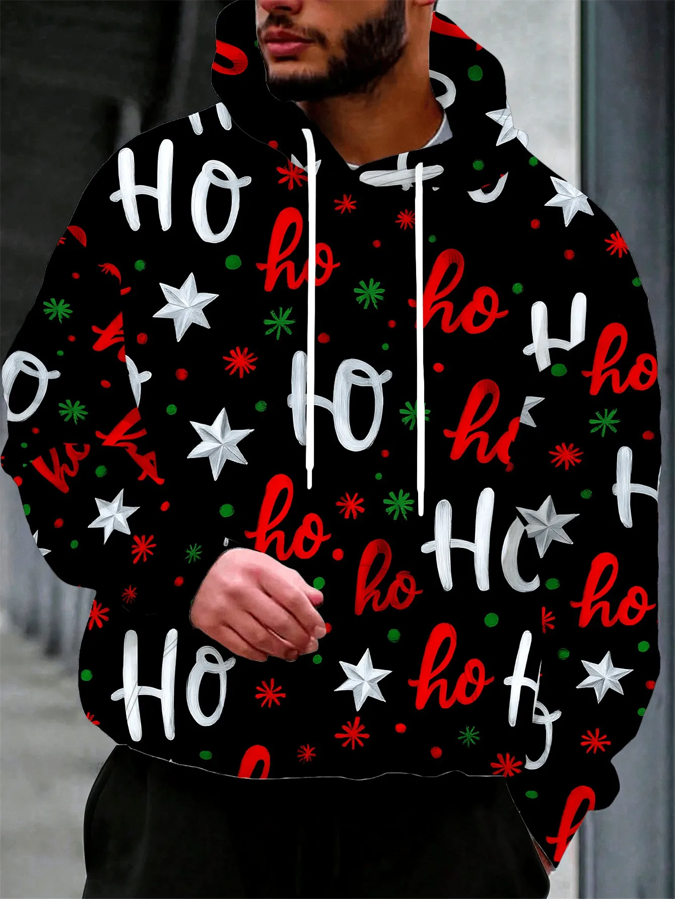 2026 Autumn/Winter New Style Street Casual Simple Fashion Comfortable 3D Letter Pattern Printed Men's Hooded Sweatshirt