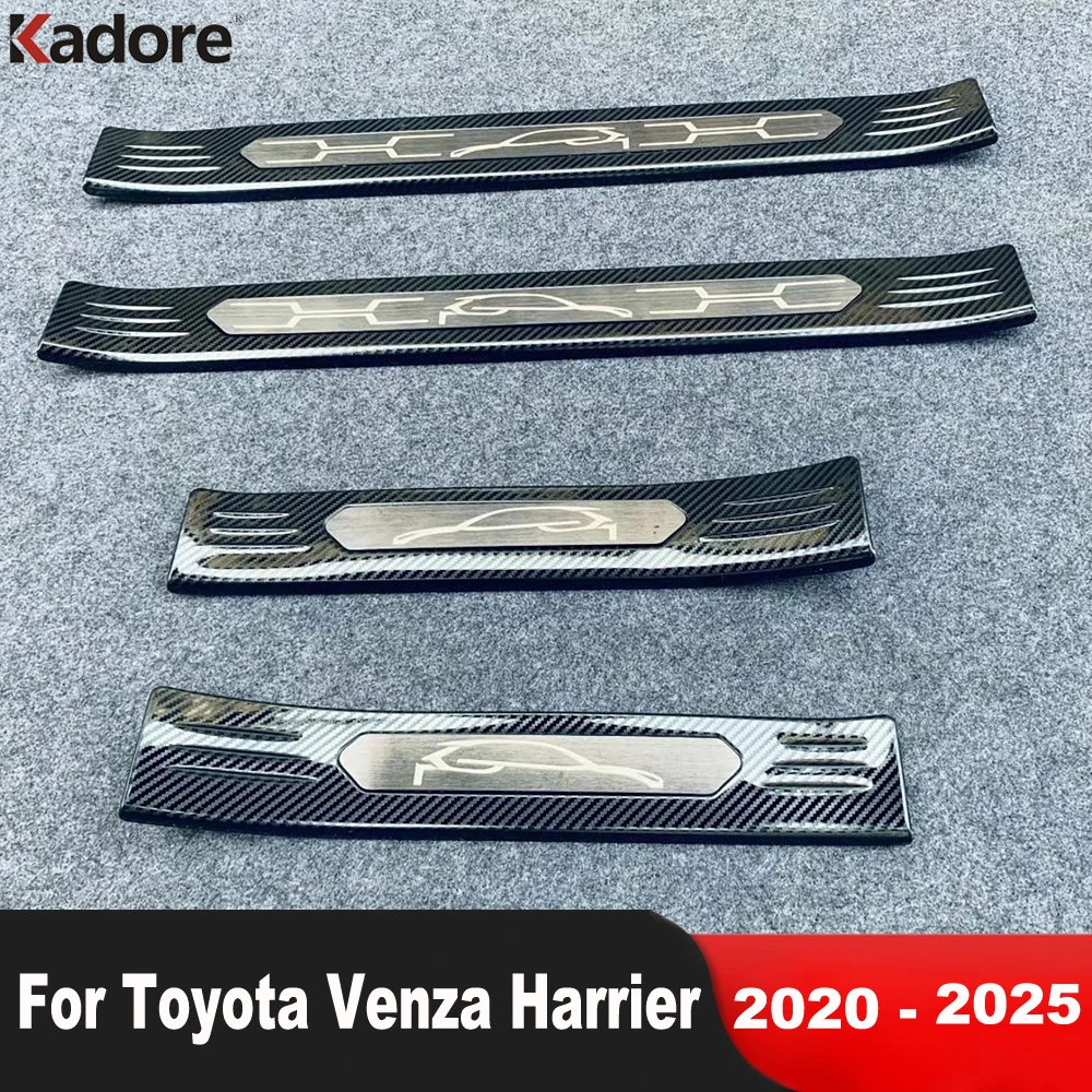 

Door Sill Scuff Plate Cover Trim For Toyota Venza Harrier 2020-2022 2023 2024 2025 Steel Car Welcome Pedal Guard Accessories
