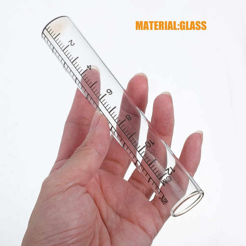6Pcs Glass Rain Gauge Replacement Rain Meter Glass Tube For Decoration Plant Tubes Transparent