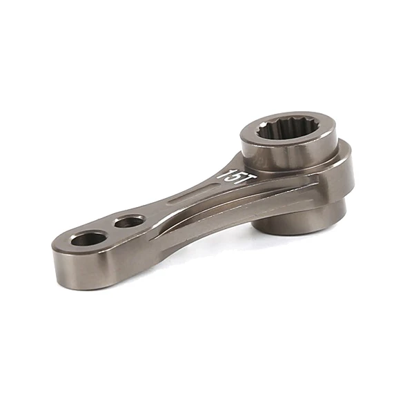 CNC Metal 15/17T Double-Sided Tooth Servo Arm for LOSI 5IVE-T ROVAN LT ROVAN ROFUN KM HPI BAJA 5B 5T 5SC-Titanium