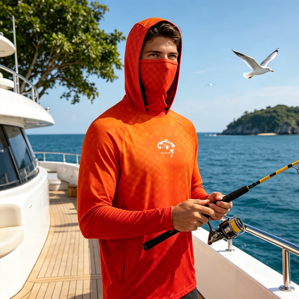 Mens UPF50 Fishing Hoodies Qui - Fishing Shirt Uv Protection review and price