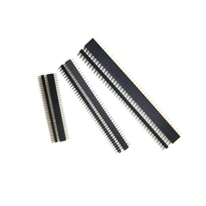 5 Pairs 40 Pin 1x40 Single Row Male and Female 1.27mm/2.0mm/2.54 Breakable Pin Header PCB JST Connector Strip for Arduino Black