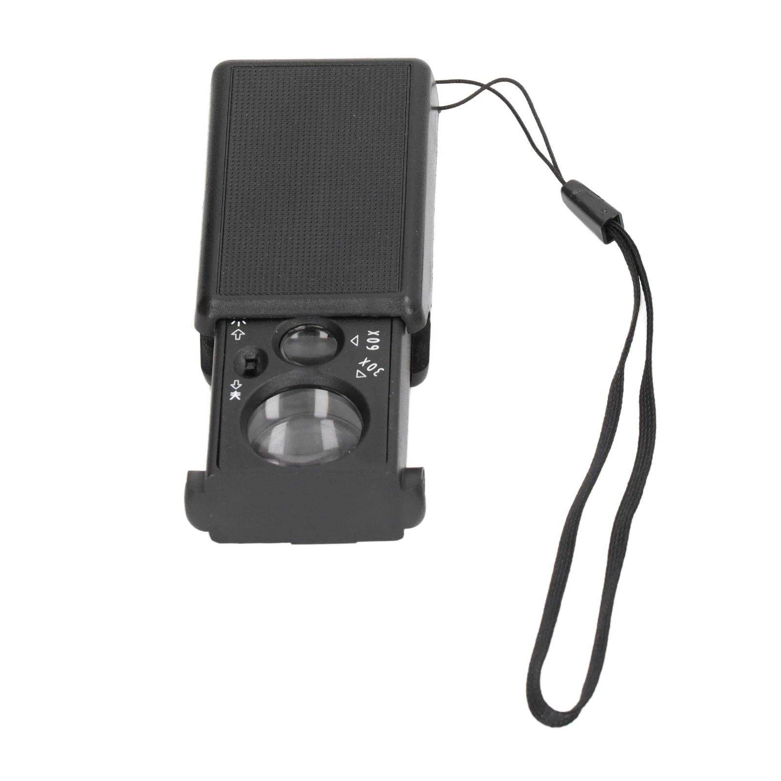 Slide Out Jewelers Loupe 30X 60X Optical Glass Lens Magnifying Glasses with LED Llight Money Detector Lamp for Appraisal
