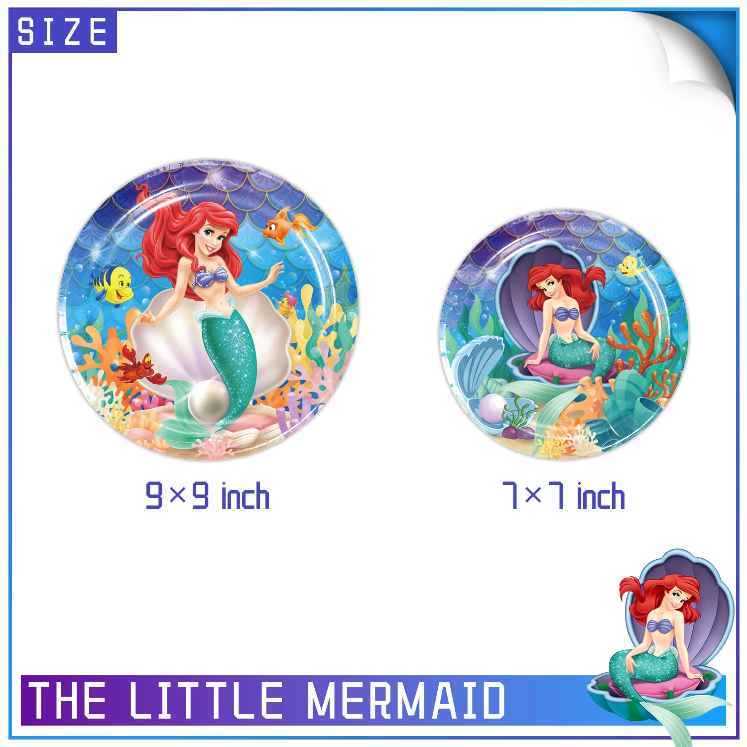 10-20People The Little Mermaid Birthday Party Decoration Girl Baby Shower Ariel Foil Balloon DIY Decor Mermaid Gift Bag Supplies