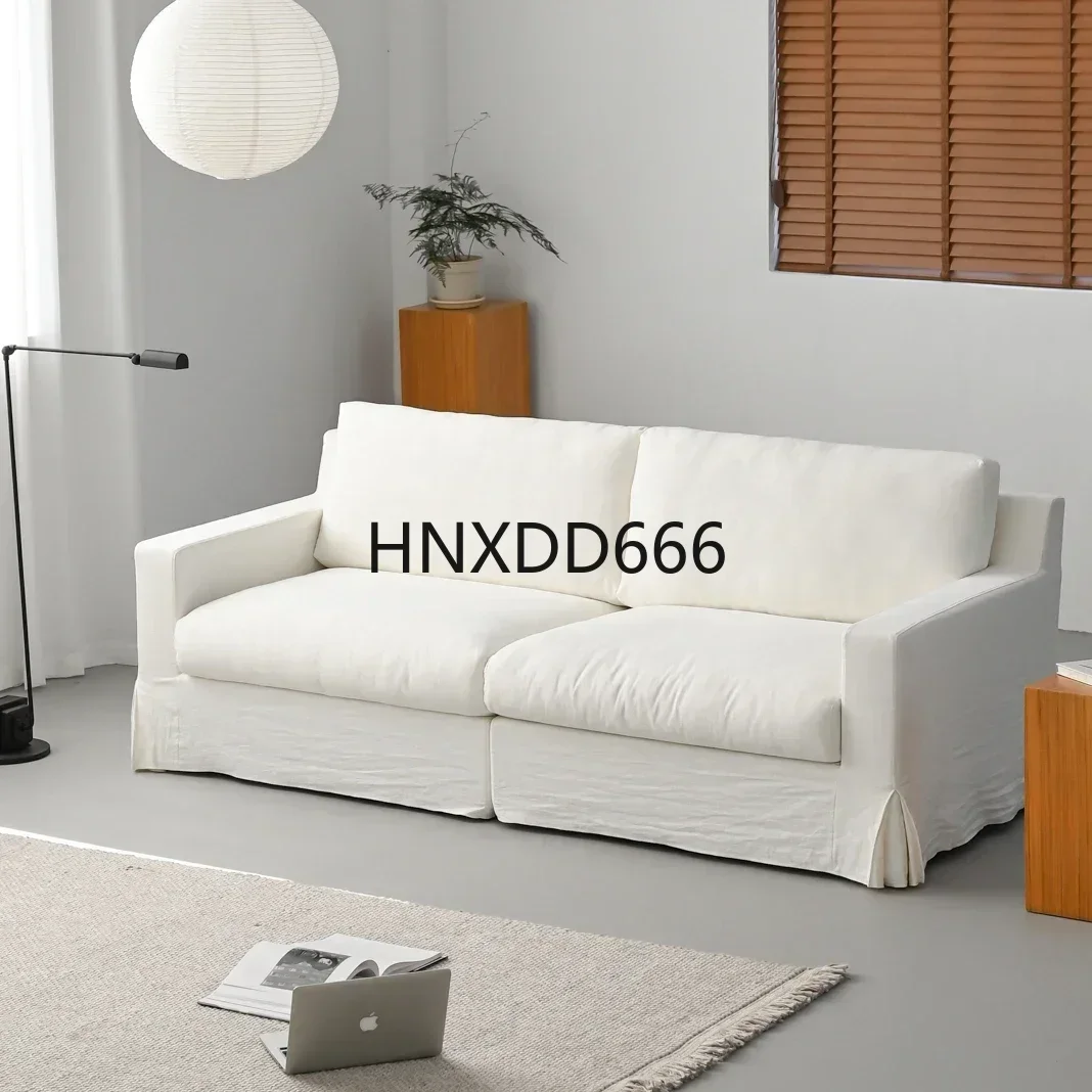 

Диван Cloud в минималистском стиле ваби-**** ветер белая хлопчатобумажная и льняная ткань съемный и моющийся вниз комбинация модулей французского ретро