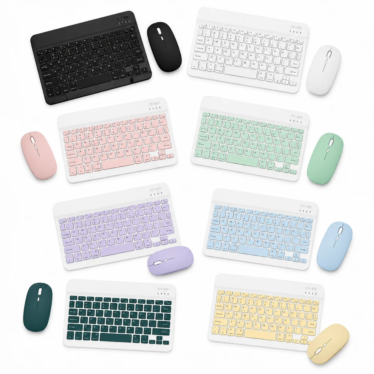 Rechargeable Bluetooth Keyboard Mouse Set for Apple iPad Laptop Android Smartphone Silent Slim Portable Wireless Combo
