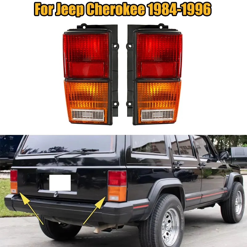

2PCS Taillight Rear Bumper Tail Lamp Turn Signal Warning Brake Light No Bulb For Jeep Cherokee 1984-1996 Car Accessories