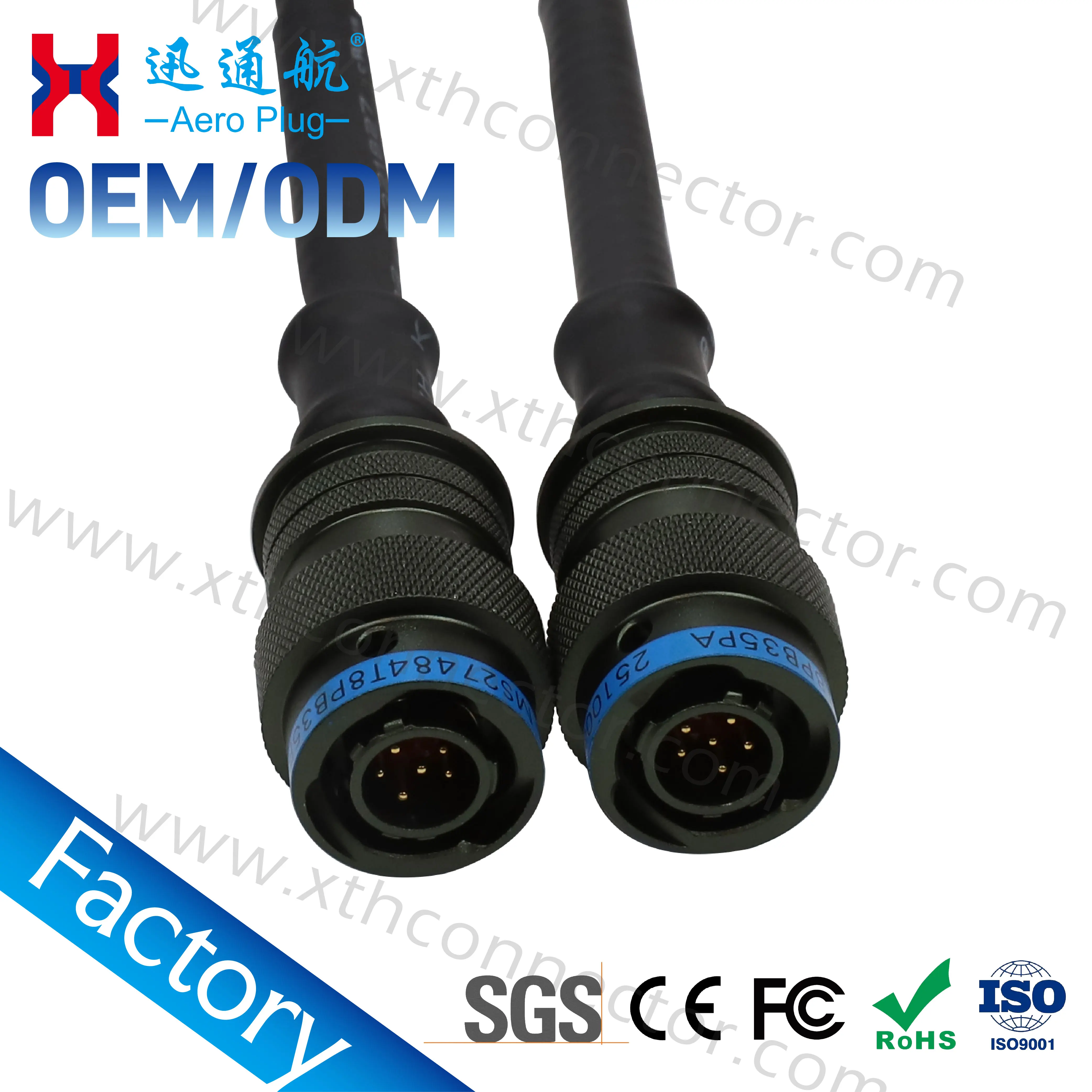 MIL-DTL-38999 Series II 6 Pin Connector Cadmium Plated/Anodized  Male Plug Servo Military JY27484