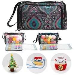 Knitting Yarn Organizer Large Capacity Vintage Yarn Storage Bag Crochet Yarn Tote Bag for Knitting Needles Crochet Hook