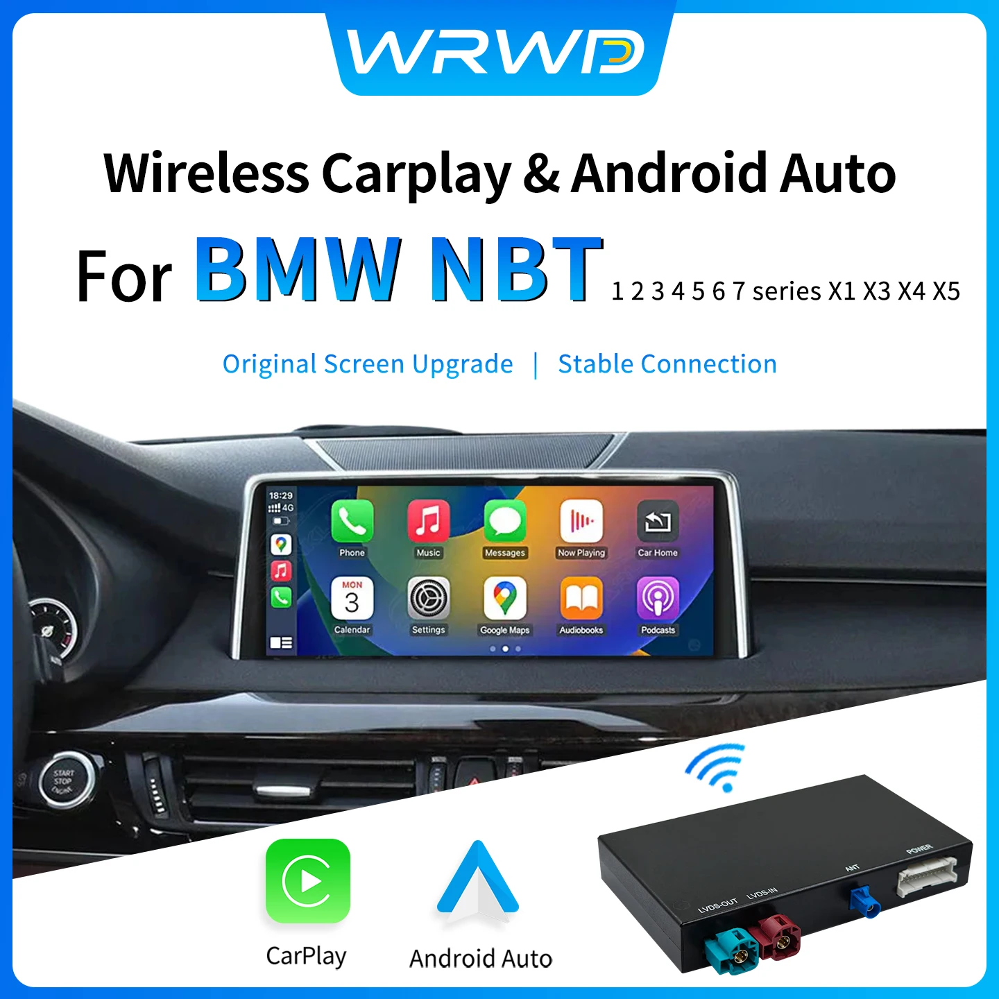 Wireless CarPlay Android AUTO for BMW NBT/CIC System 1 2 3 4 5 6 7 Series X1 X3 X4 X5 X6 MINI E60 E84 E70 F26 F25 F10 F11F20 F21