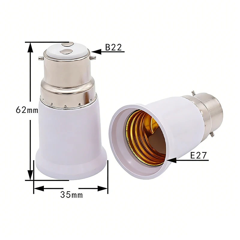 Universal E27 Female to B22 Male Light Bulb Adapter – Converts Screw to Bayonet Fitting