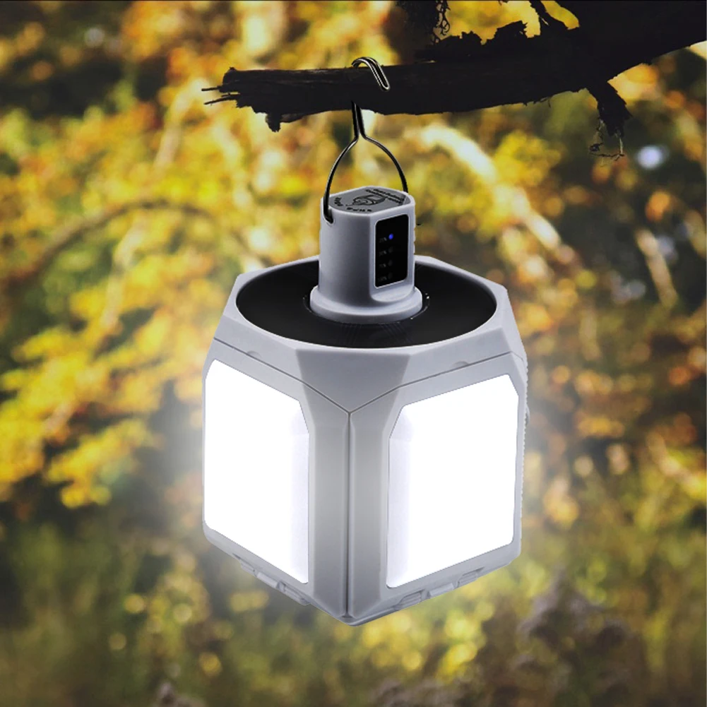 

Portable Solar Lamp 60LED Camping Light USB Rechargeable Bulb with Hook Multifunctional Outdoor Tent Emergency Hiking Lanterns