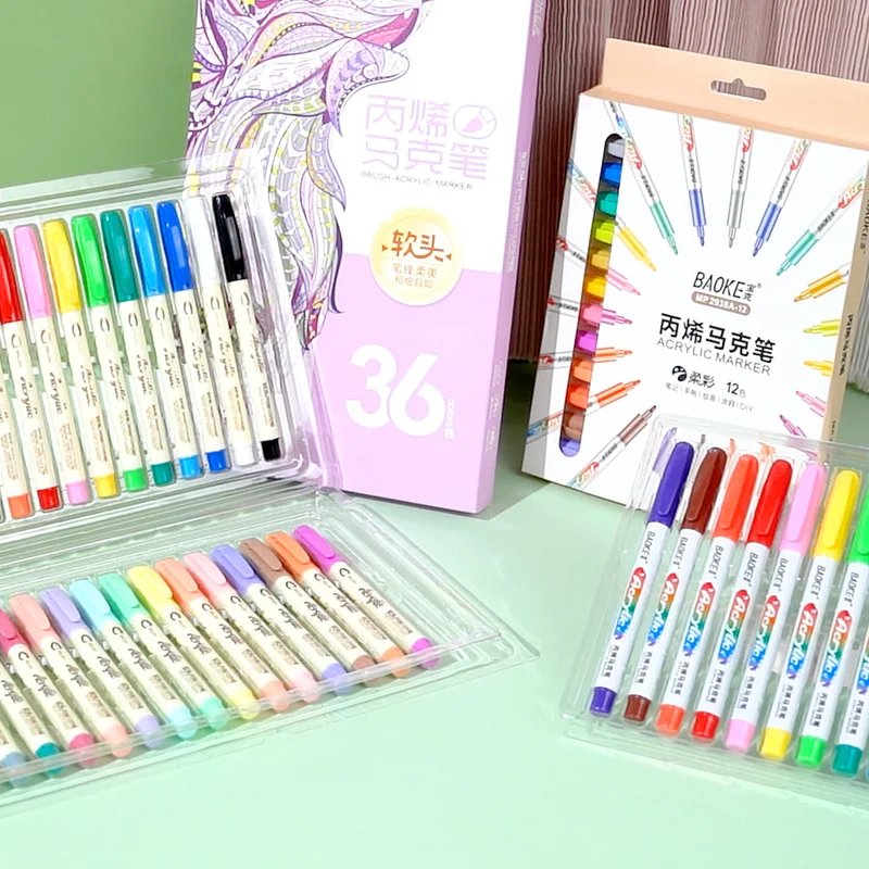 BAOKE MP2941-24 Brush Acrylic Marker 24colors/Set