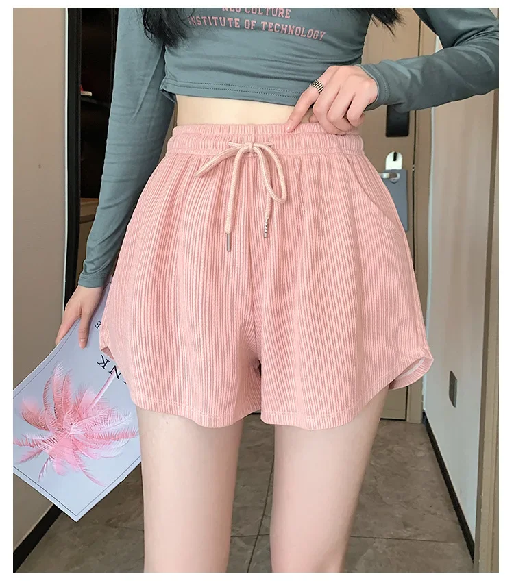 2025 New Summer Sports Shorts Women's Korean High Waist Loose Large Student Youth Home Sleepwear Running Yoga Shorts