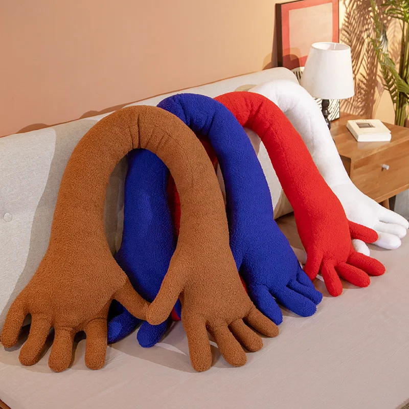 Creative Hand Shape Plush Pillow Soft Long Arm Stuffed Toy Funny Color Palm Throw Pillow Office Sofa Nap Pillows Home Decor