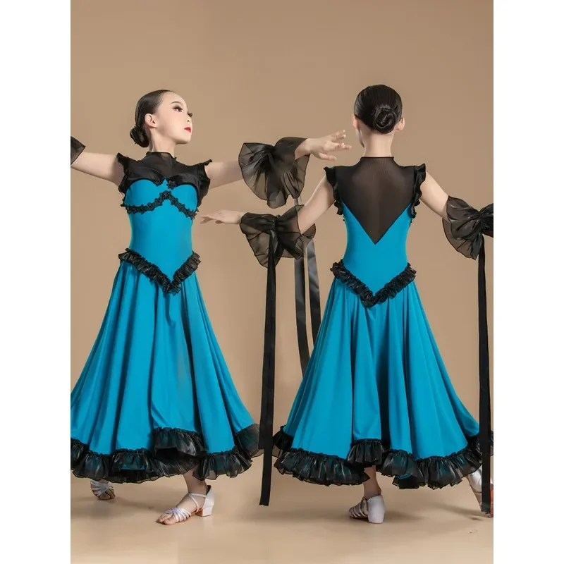 New Modern Dance Dress Children's Practice Clothes Latin Standard Dance Professional Competition Dress Grand Performance Costume