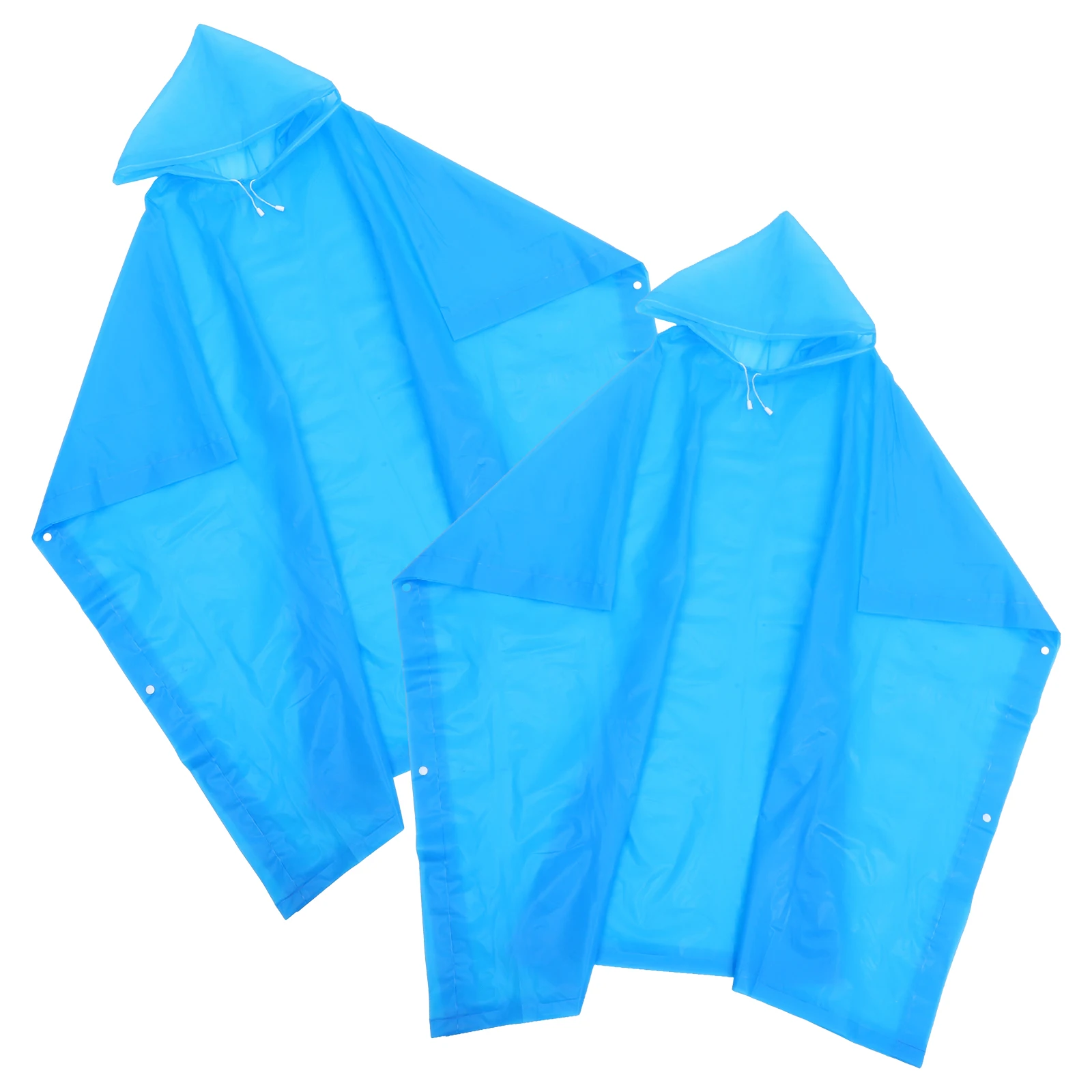 

2 pcs White Rain Poncho with Hood Adult Raincoat Lightweight Portable for Outdoor Travel Hiking Camping Breathing