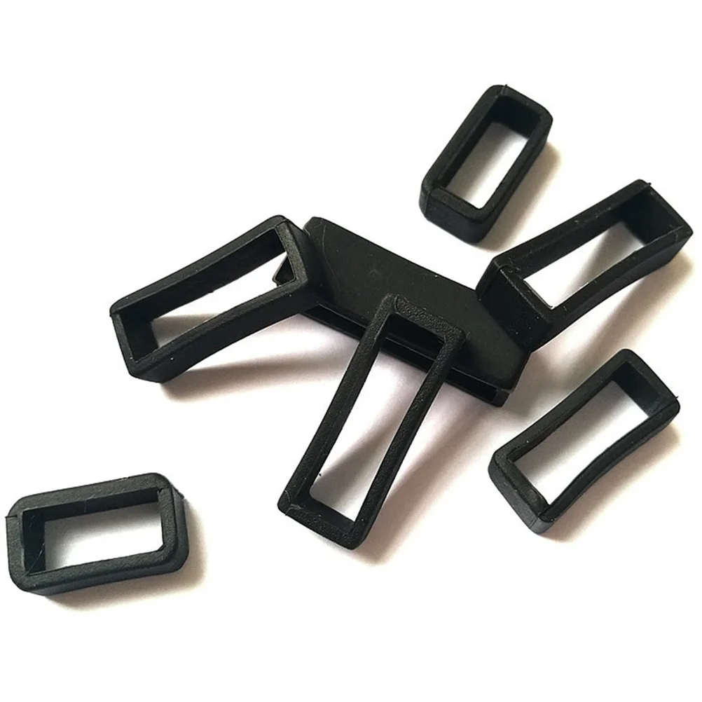 10Pcs 블랙 실리콘 시계 밴드 루프 교체 손목 시계 액세서리에 대 한 내구성 고무 링 마모 방지 스트랩 링