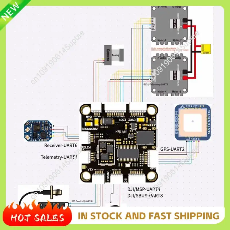 N88R FC&ESC Stack H743 Flight Controller + 4-In-1 75A ESC Unterstützung AP/INAV/BF/Rotorflight Firmware Für RC FPV Drone