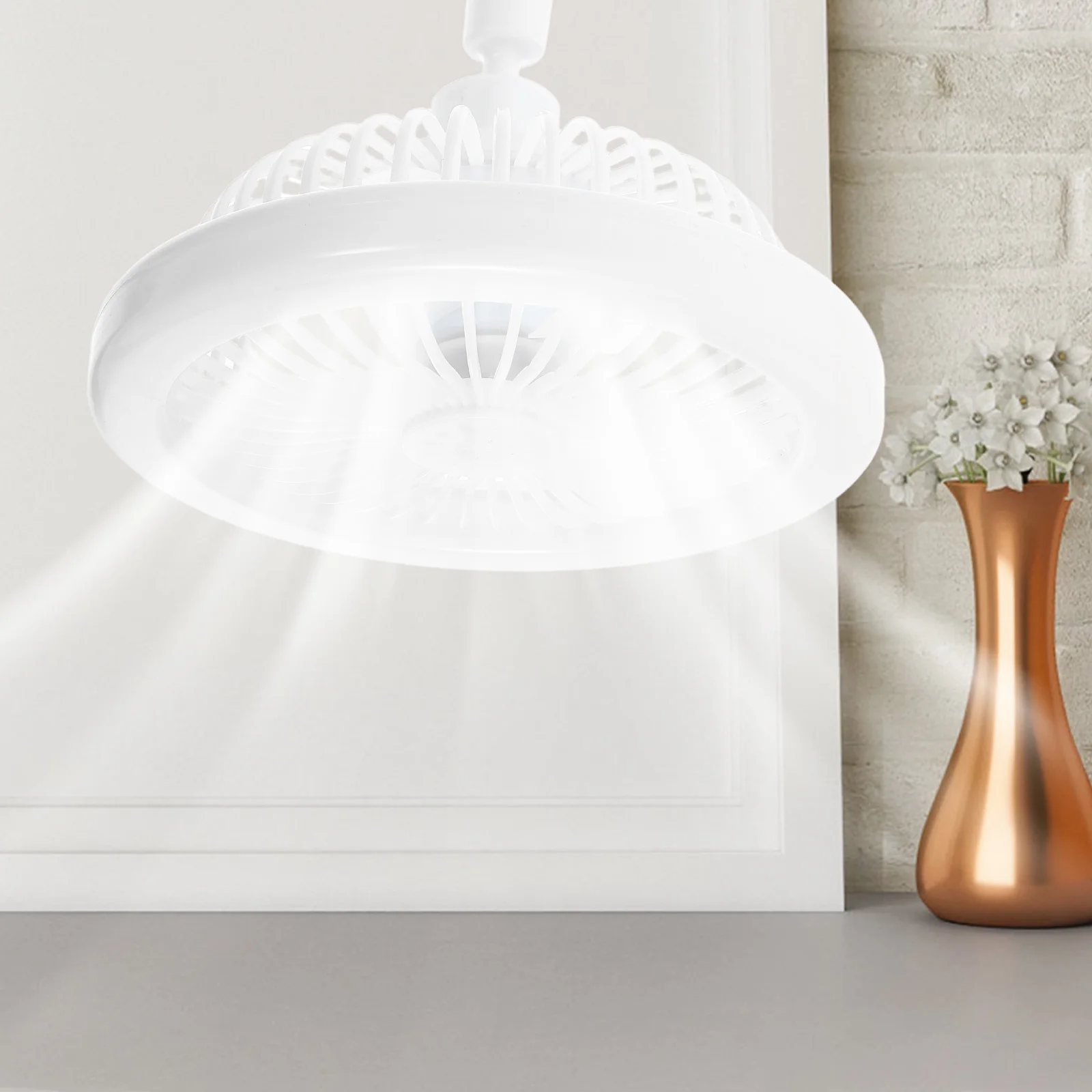 

Adjustable E27 Base Aromatherapy Silent Fan Ceiling Light for Bedroom Living Room Office Remote Control Multi Functional Cooling